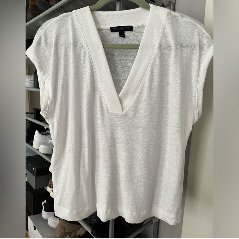 Banana Republic boxy linen blend tee - Picture 4 of 5